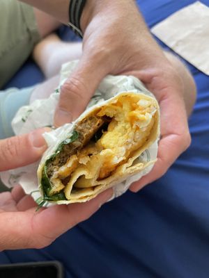 Breakfast burrito   at Plant Power Fast Food in Hollywood