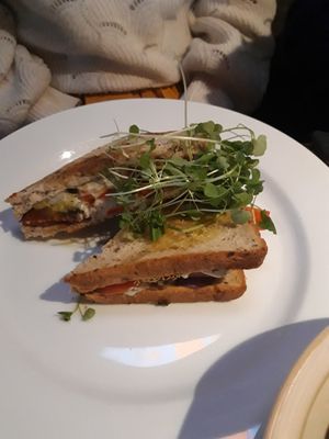 Vegan salami toast at Gastropub Soho in Tampere