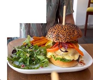 Vegan jackfruit burger  at SOUL Vegan in Twickenham