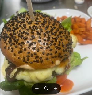 Banana blossom vegan brioche burger at SOUL Vegan in Twickenham