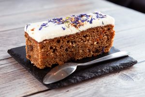 Vegan carrot cake at SOUL Vegan in Twickenham