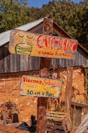 The front of the restaurant  at Casa de Barro in San Sebastian Rio Hondo