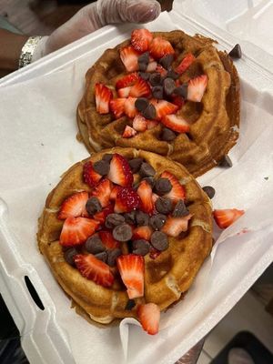Chocolate strawberry waffles at Fresh Pressed Lancaster in Lancaster