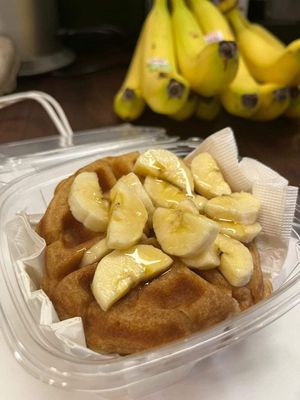 Banana waffles at Fresh Pressed Lancaster in Lancaster