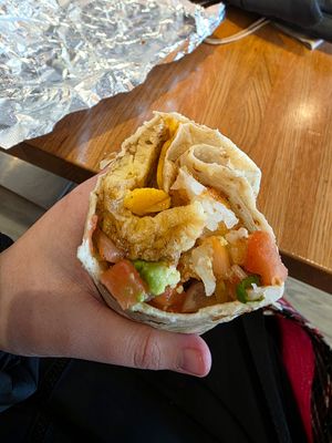 Egg, potato, cheese wrap at elephant + vine  in Evanston