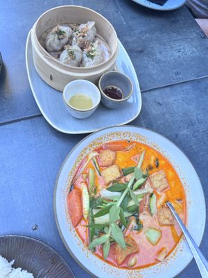 Tofu dumplings and red curry   at Jaadin in Munich