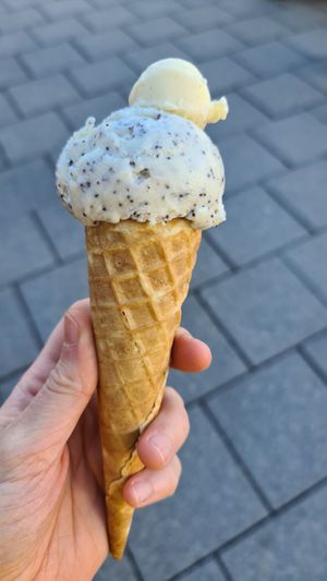 Marzipan/Mohn + Vanille at Eisbrunnen - Vegan Ice Cream in Munich