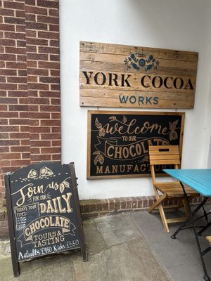 Outside the shop  at York Cocoa Works in York