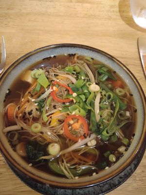 Pho noodle soup 💚🌱 at Umami in Wirksworth