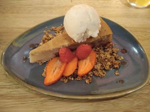 Quince and Raisin Charlotte at Umami in Wirksworth