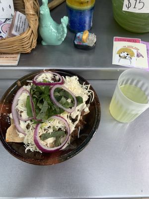 Chilaquiles c barbasoya  at Mandragora Vegan in Mexico City