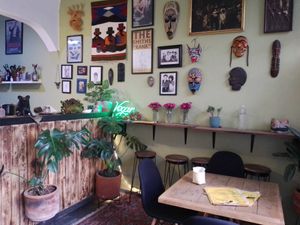 Indoors at Mandragora Vegan in Mexico City