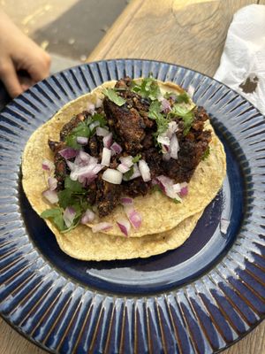 Taco de milanesa   at Mandragora Vegan in Mexico City