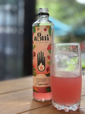 Fresh kombucha with live cultures   at Mandragora Vegan in Mexico City