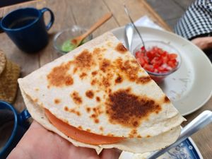 Quesadilla at Mandragora Vegan in Mexico City
