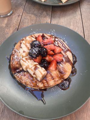 Hot cakes  at Mandragora Vegan in Mexico City