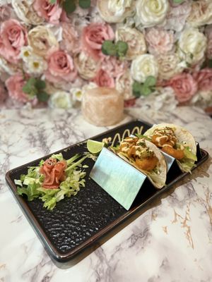 Vegan shrimp tacos   at Salmoon in Miami