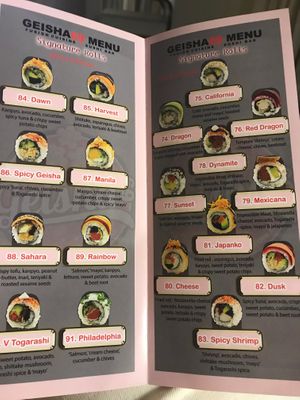 Menu - there were more items on this flyer than on the website.  at Salmoon in Miami