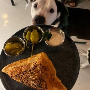 Israeli pastry with vegan cheese  at Salmoon in Miami