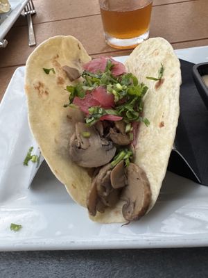 Vegan version of “THIS IS A FUNGHI"  at The Hoppy Gnome in Fort Wayne