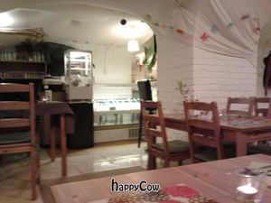 lovely interior and food bar at The Restaurant of Life in Budapest