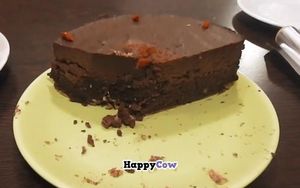 Raw chocolate cake at Mannatural, Budapest, Hungary at The Restaurant of Life in Budapest