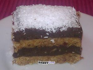 Delicious raw cake at Mannatural in Budapest, Hungary. at The Restaurant of Life in Budapest