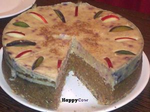 Delicious raw food cake at Mannatural in Budapest, Hungary at The Restaurant of Life in Budapest