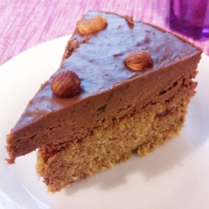 raw vegan chocolate hazelnut dessert at The Restaurant of Life in Budapest