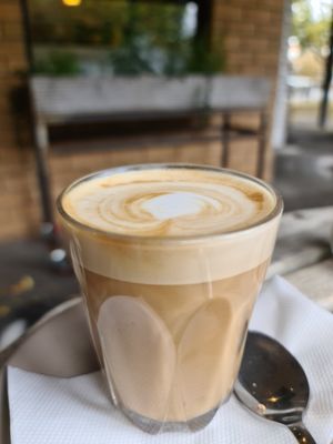 Almond milk latte at The Corner Boutique Coffee Bar in Gisborne