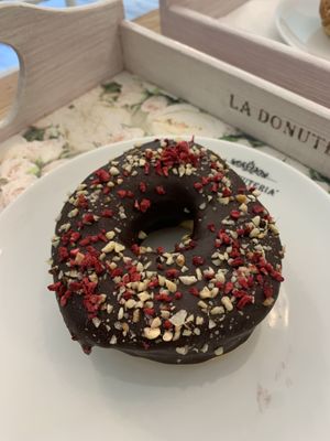 Vegan chocolate donut  at La Donuteria in Budapest