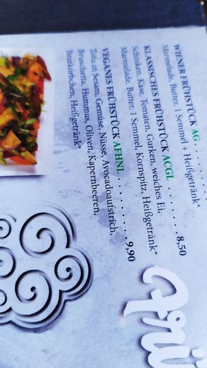 vegan breakfast at Cafe im Palais Wellenstein in St Polten