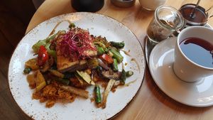 Veggie plate with couscous & tofu (9,90 €) at Cafe im Palais Wellenstein in St Polten