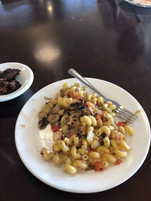 build your own pasta bar  at Mean Greens in Denton