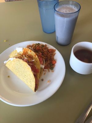 tacos and horchata and fresh lemonade.... all of my faves  at Mean Greens in Denton