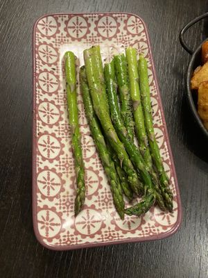 Asparagus a La Plancha  at Gussto Tapas Bar in Durham