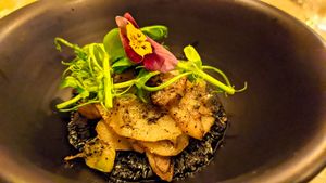 Portobello mushroom, Jerusalem artichoke at Toms Table in Clitheroe