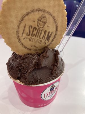 Plain old dark chocolate  😋  at I Scream Gelato in Miami Beach