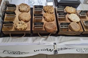Classics selection. Each cookie individually wrapped. Choose six, get one free. Packaged into a box and bag that make for a perfect gift. Photo taken at Downtown Summerlin farmers market, held every Saturday from 9:00 a.m. to 2:00 p.m. at Cookies A'More in Las Vegas