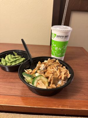 Mindful Chik’n Teriyaki & Edamame  at Samurai Sam's in Phoenix