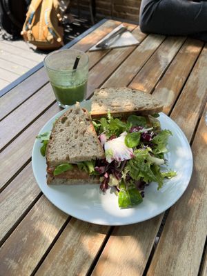 Sausage sandwich  at E3 Vegan in East London