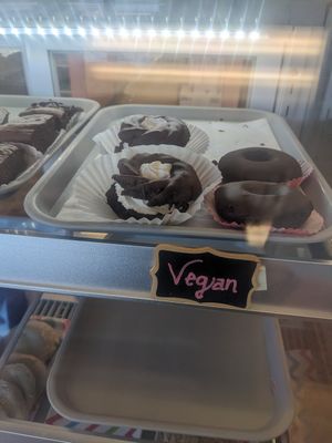 2 options, chocolate donut or donut with cream at Haven On Earth Bakery & Deli in Reno