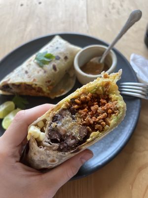 burrito con chorizo de soya  at Northswell Sabor Natural in Sayulita