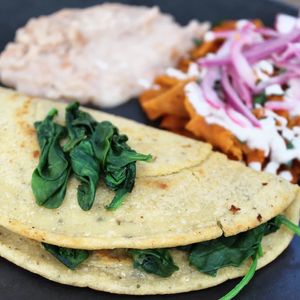 Chickpea Omelet with chilaquiles  at Northswell Sabor Natural in Sayulita