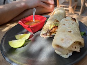 Chorizo burrito  at Northswell Sabor Natural in Sayulita