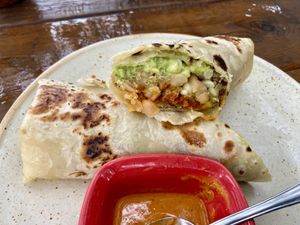 Vegan chorizo burrito   at Northswell Sabor Natural in Sayulita