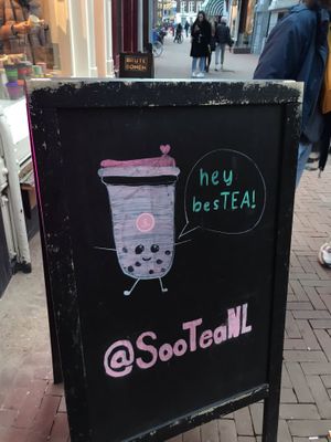 outside at SooTea in Amsterdam