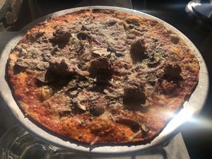 Pizza with sausage - riquísimo !  at Wildseed  in Palo Alto