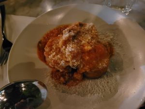 Polenta cakes at Wildseed  in Palo Alto