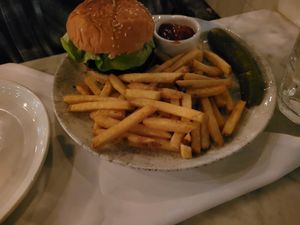 Wildseed burger before inhalation, wow! at Wildseed  in Palo Alto